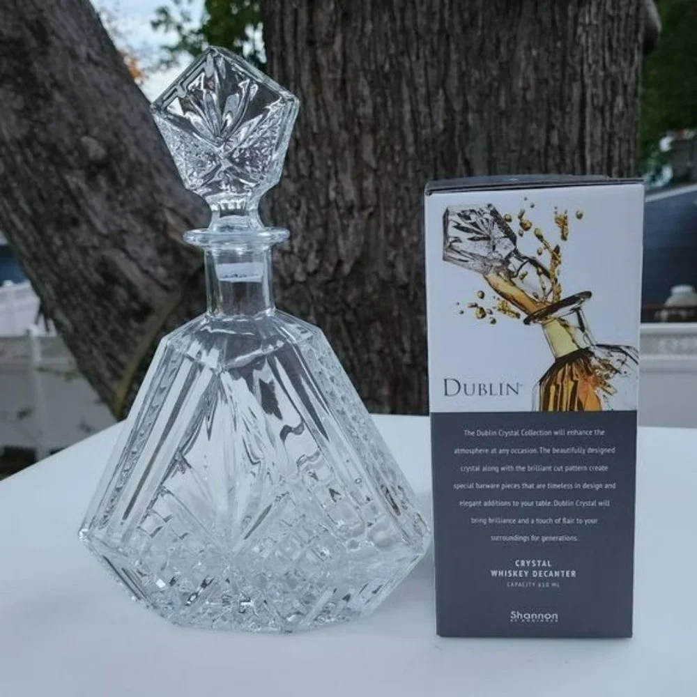 Dublin Collection Triangular‎ Crystal Wine Whiskey Liquor Decanter 610ml